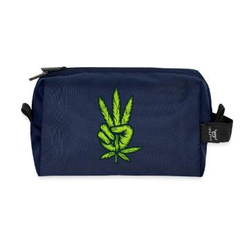 Hanf Legal Friedenszeichen Design - Recycelte Kulturtasche - Navy - Vorne