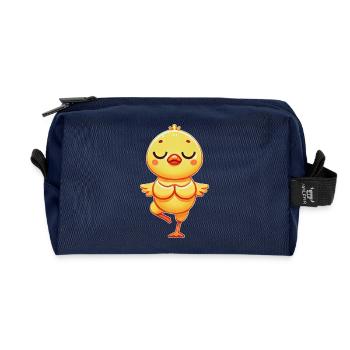 Meditating Duck Yoga Autogenic Training Strength - Recycled Toiletry Zip Bag - navy - Front