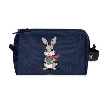 Lapin mignon - Trousse de toilette en tissu recyclé - marine - Devant