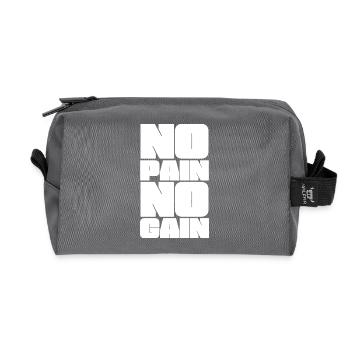 No pain, no gain - Recycled Toiletry Zip Bag - anthracite - Front