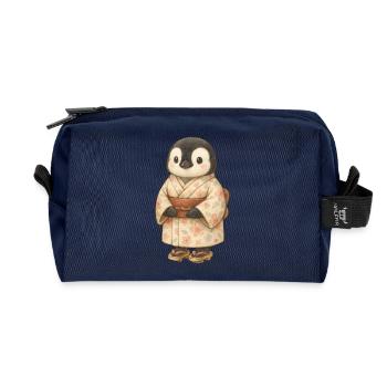 Süßer Pinguin Cartoon Japan Urlaub Kimono Kawaii - Recycelte Kulturtasche - Navy - Vorne