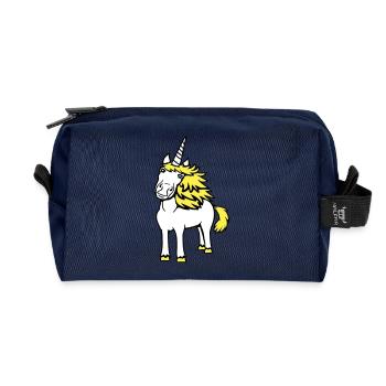 Licorne Jolie Cheveux Mignon Sympathique Dessin Animé Cheval - Trousse de toilette en tissu recyclé - marine - Devant