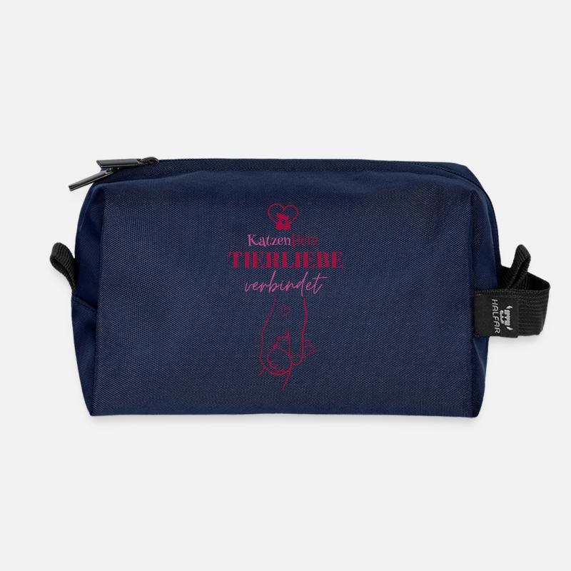 KatzenHerz verbindet Tierliebe - Recycelte Kulturtasche - Navy
