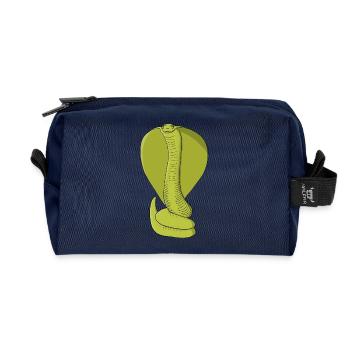 Cobra vert citron vibrant - Trousse de toilette en tissu recyclé - marine - Devant