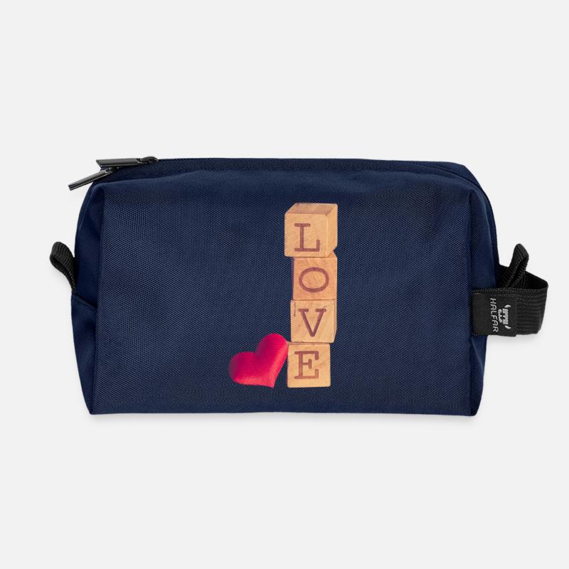 Liebe Valentinstag - Recycelte Kulturtasche - Navy