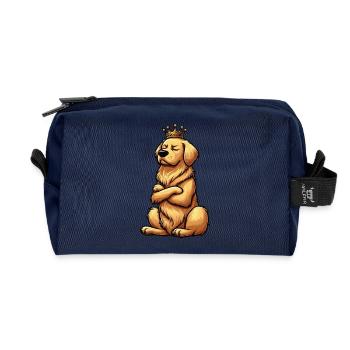 Golden Retriever Goldie Goldiebesitzer Goldies - Recycelte Kulturtasche - Navy - Vorne