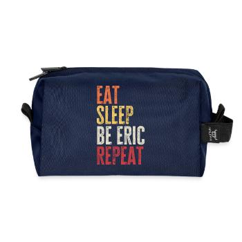 Eat Sleep Be Eric Repeat Retro Name - Recycled Toiletry Zip Bag - navy - Front
