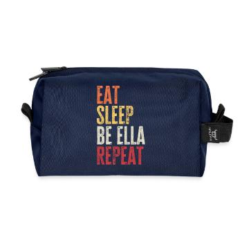 Iss, schlaf, sei Ella, wiederhole Retro-Name - Recycelte Kulturtasche - Navy - Vorne