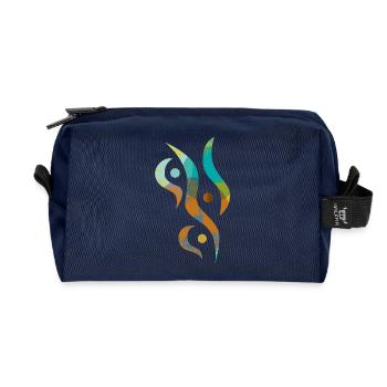 Yoga design_31 - Recycled Toiletry Zip Bag - navy - Front