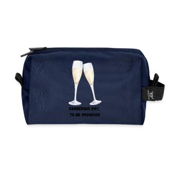 Prosecco Gläser - Recycelte Kulturtasche - Navy - Vorne