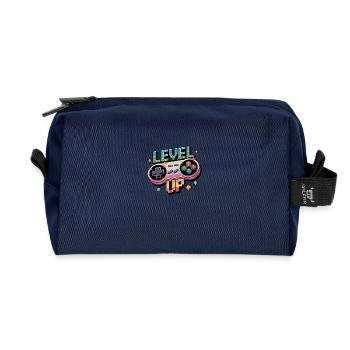 Level Up – Gaming Controller - Recycled Toiletry Zip Bag - navy - Front
