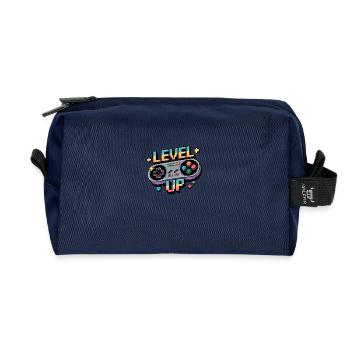 Level Up – Gaming Controller - Recycled Toiletry Zip Bag - navy - Front