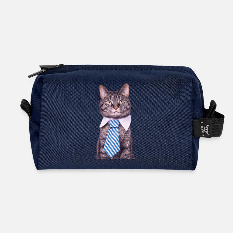 Büro Katze - Recycelte Kulturtasche - Navy