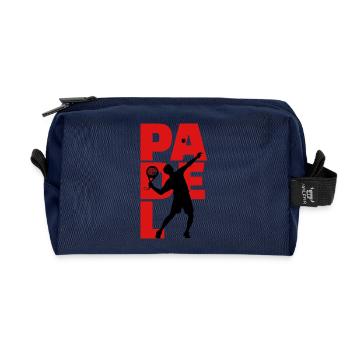 Schläger Spieler Ball Spruch Padel Freizeit - Recycelte Kulturtasche - Navy - Vorne