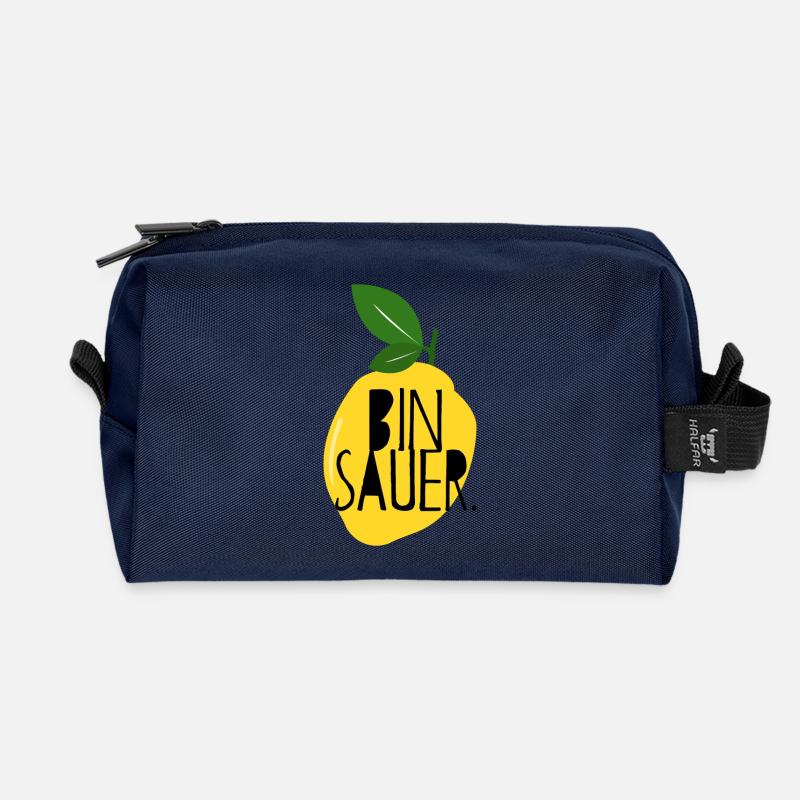 Bin sauer - Zitrone - Schlechte Laune - Statement - Recycelte Kulturtasche - Navy