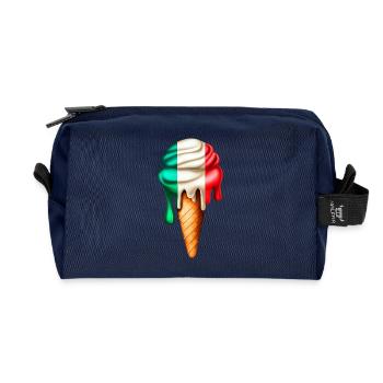 Italien Eiswaffel - Recycelte Kulturtasche - Navy - Vorne