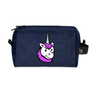 Einhorn Pink Süß Hübsch Freundlich Cartoon Pferd - Recycelte Kulturtasche - Navy - Vorne
