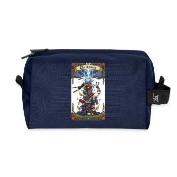 Rugby "Der Turm" Tarotkarte Grafik - Recycelte Kulturtasche - Navy - Vorne