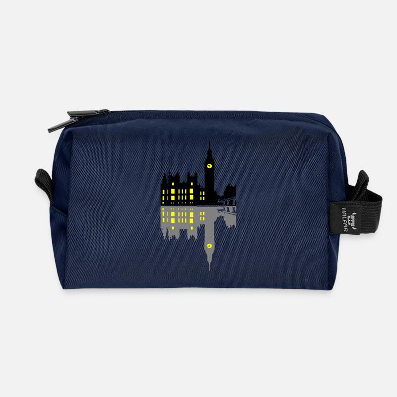 London - Recycled Toiletry Zip Bag - navy