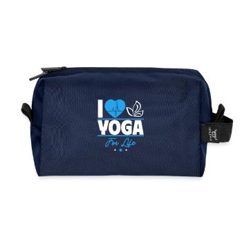 I love yoga – forever! - Recycled Toiletry Zip Bag - navy - Front