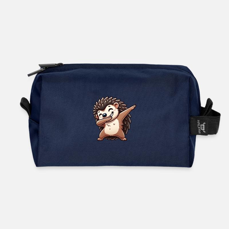 Cooler Igel Cartoon Dab Dabbing Tanz - Recycelte Kulturtasche - Navy