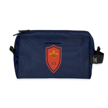 Fleur de Lis Schild XII Rot - Recycelte Kulturtasche - Navy - Vorne