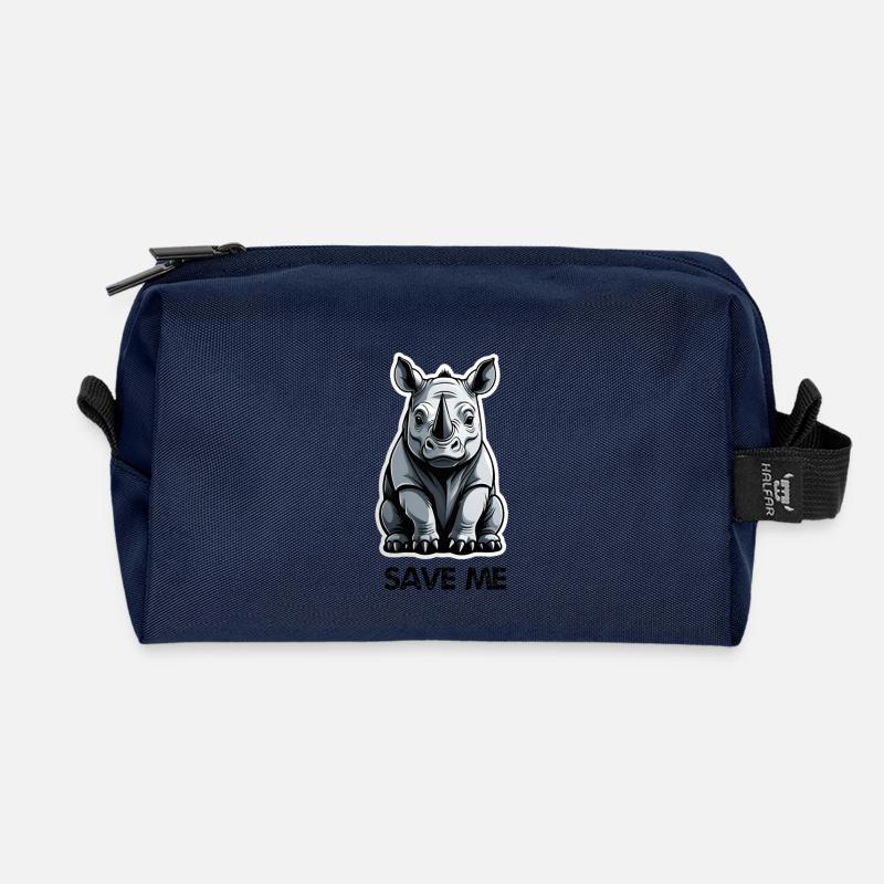 Save rihnos - Recycelte Kulturtasche - Navy