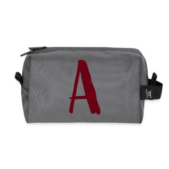 A-design artistique écrit - Trousse de toilette en tissu recyclé - anthracite - Devant