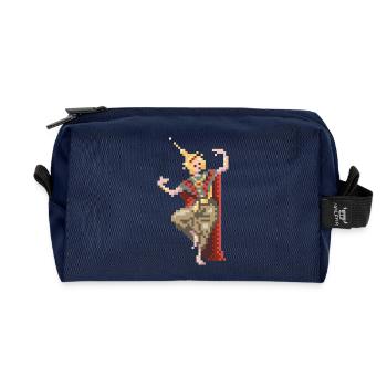 8bit Thai Dancer - Recycled Toiletry Zip Bag - navy - Front