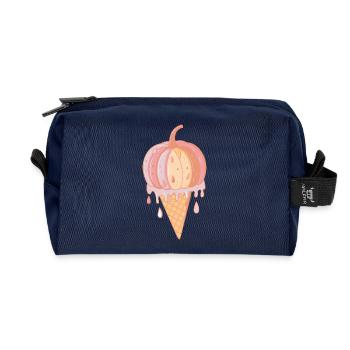 Pastellfarbenes Kürbiseis, das zu einer Waffel geschmolzen ist - Recycelte Kulturtasche - Navy - Vorne