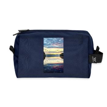 Sunset at the quiet lake - Recycled Toiletry Zip Bag - navy - Front