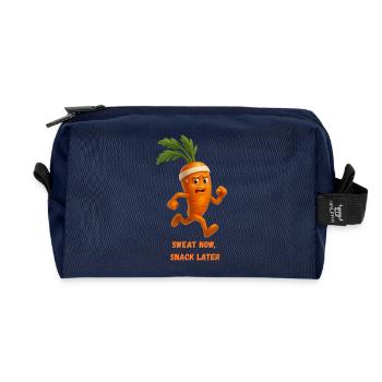 Carrot Runner Snack Carrot Cartoon - Recycled Toiletry Zip Bag - navy - Front