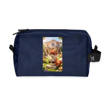 Dessin animé Renard - Trousse de toilette en tissu recyclé - marine - Devant
