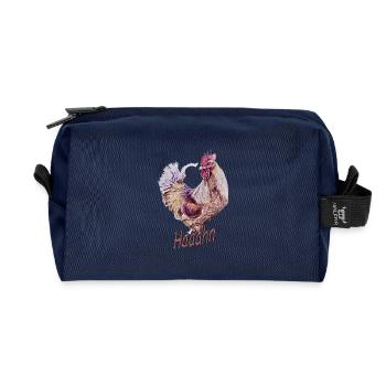 Haaahn dots - Recycelte Kulturtasche - Navy - Vorne