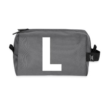L - Recycled Toiletry Zip Bag - anthracite - Front