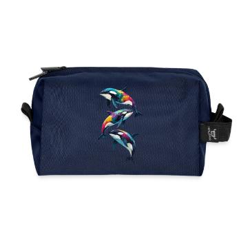 La fascination des orques : les chasseurs majestueux - Trousse de toilette en tissu recyclé - marine - Devant