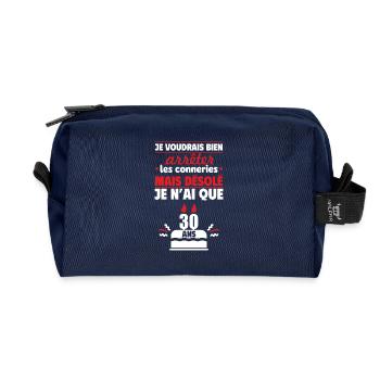Désolé, j’ai 30 ans ! Cadeau d’anniversaire 30 ans - Trousse de toilette en tissu recyclé - marine - Devant