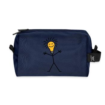 Light Bulb - Recycled Toiletry Zip Bag - navy - Front