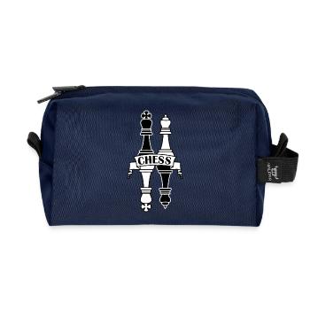 Échecs roi noir et blanc reine - Trousse de toilette en tissu recyclé - marine - Devant