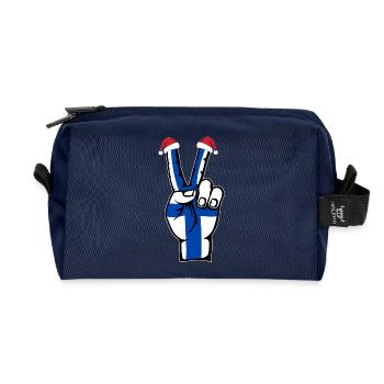 Drapeau de la Finlande Noël Symbole de la paix - Trousse de toilette en tissu recyclé - marine - Devant