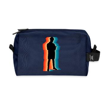 Ingénieur civil Silhouette rétro Art professionnel - Trousse de toilette en tissu recyclé - marine - Devant