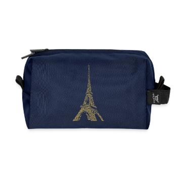 Eiffelturm Paris minimalistisches Wahrzeichen - Recycelte Kulturtasche - Navy - Vorne