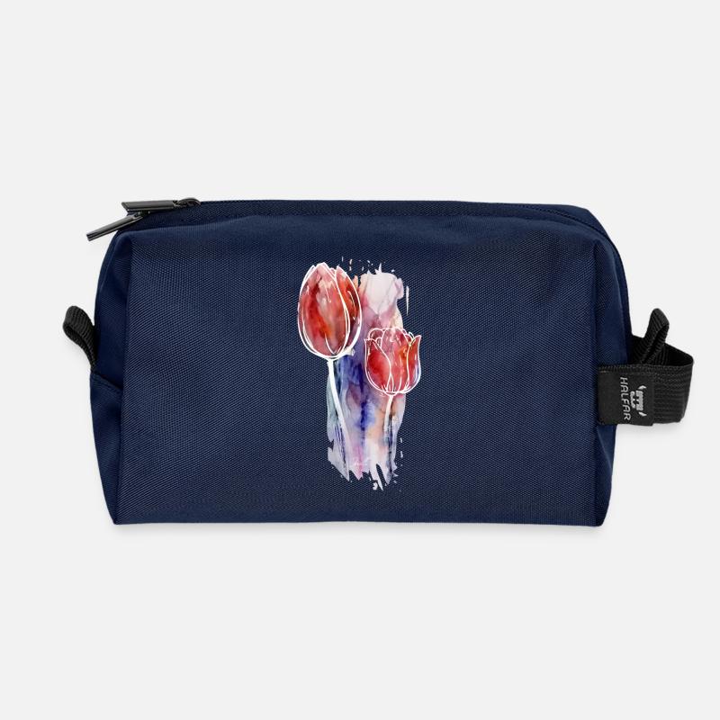 tulpen kunst - Recycelte Kulturtasche - Navy