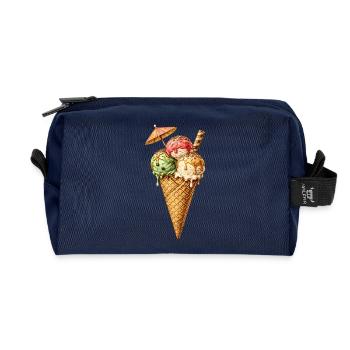 Bunte Eiscreme mit Streuseln – Sommer Genuss - Recycled Toiletry Zip Bag - navy - Front