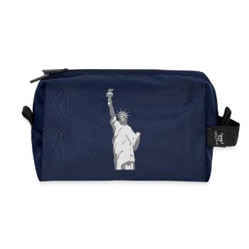 statue of Liberty - Recycled Toiletry Zip Bag - navy - Front