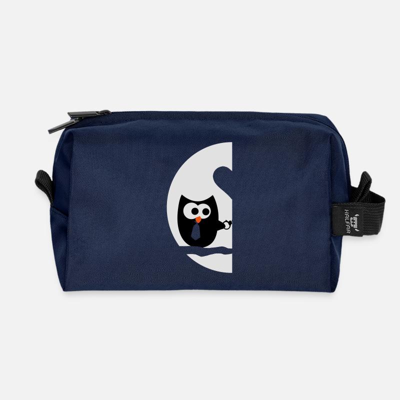 Owls right - Valentine'S Day - Recycled Toiletry Zip Bag - navy
