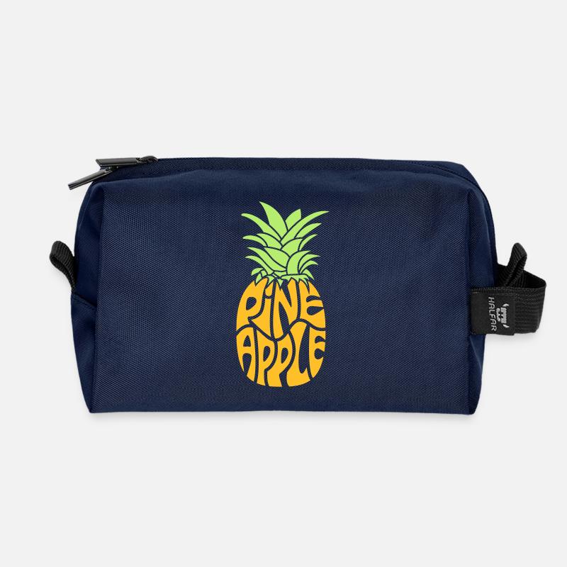 Ananas - Recycelte Kulturtasche - Navy