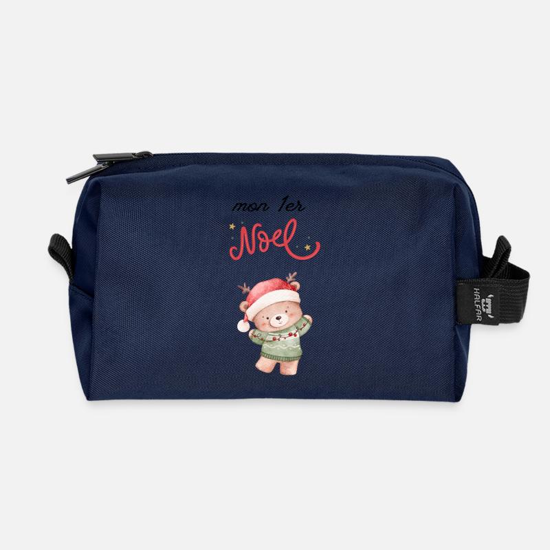 Mein erstes Weihnachten - Recycelte Kulturtasche - Navy