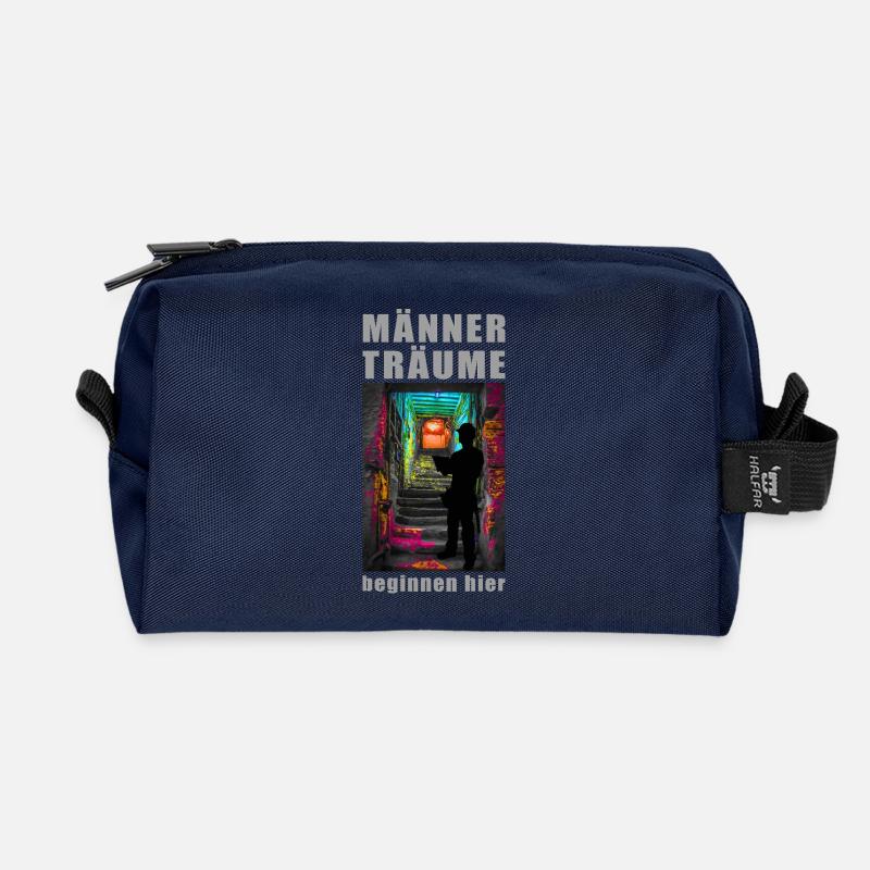 Männertraum Keller - Recycelte Kulturtasche - Navy