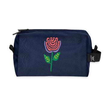 Rose Bloom Folk-Palette - Recycelte Kulturtasche - Navy - Vorne